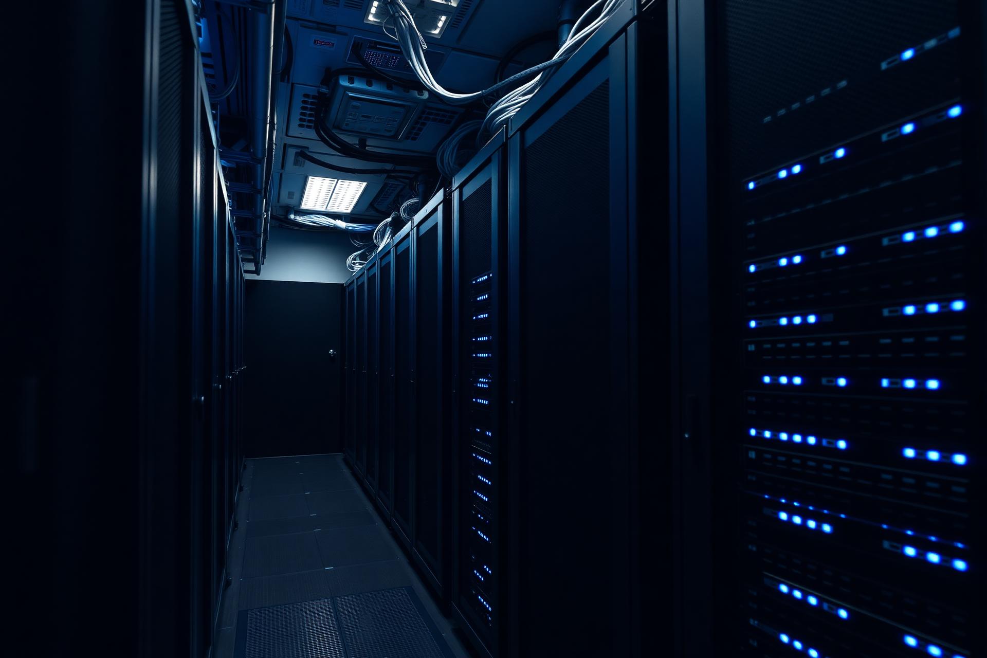 Modern server room with structured cabling